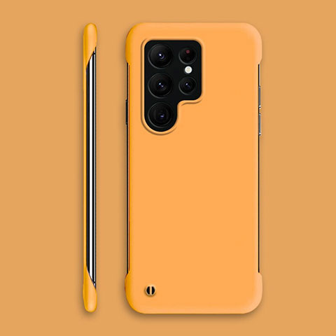 Samsung Galaxy S22 Ultra 5G用ハードケース プラスチック 質感もマット カバー M06 サムスン オレンジ