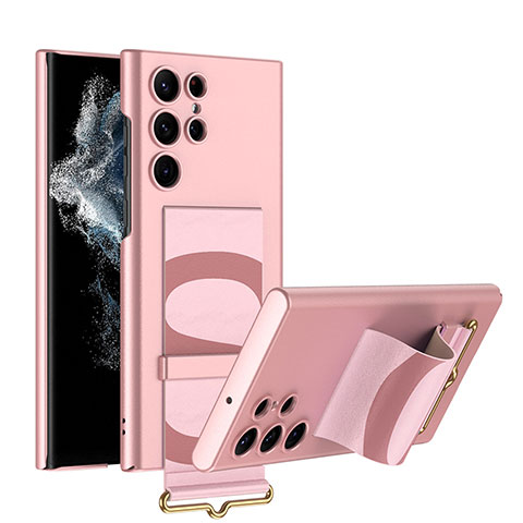 Samsung Galaxy S22 Ultra 5G用ハードケース プラスチック 質感もマット カバー AC1 サムスン ピンク