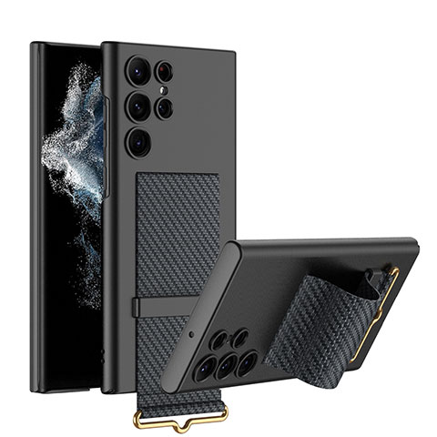 Samsung Galaxy S22 Ultra 5G用ハードケース プラスチック 質感もマット カバー AC1 サムスン ブラック