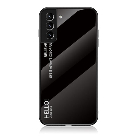 Samsung Galaxy S23 5G用ハイブリットバンパーケース プラスチック 鏡面 虹 グラデーション 勾配色 カバー M02 サムスン ブラック