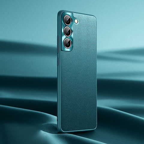 Samsung Galaxy S23 5G用ケース 高級感 手触り良いレザー柄 C07 サムスン グリーン