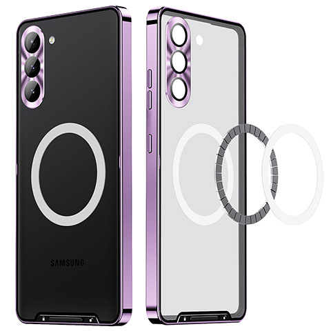 Samsung Galaxy S23 5G用ケース 高級感 手触り良い メタル兼プラスチック バンパー Mag-Safe 磁気 Magnetic LK1 サムスン パープル