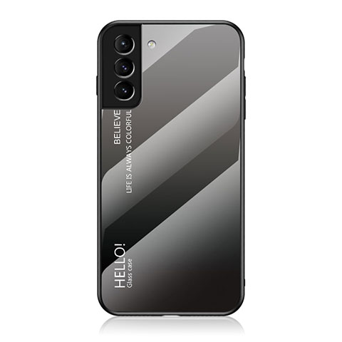 Samsung Galaxy S23 Plus 5G用ハイブリットバンパーケース プラスチック 鏡面 虹 グラデーション 勾配色 カバー M02 サムスン グレー