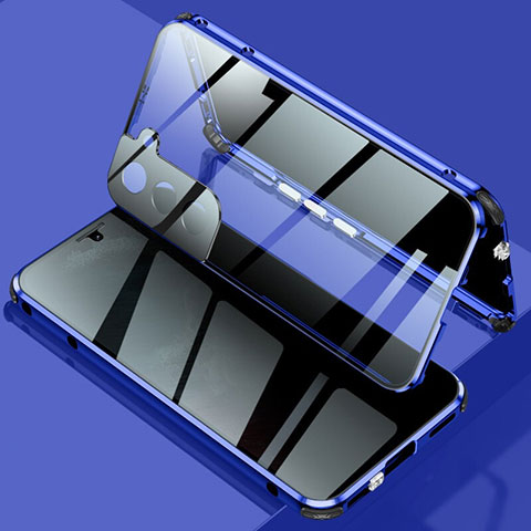 Samsung Galaxy S23 Plus 5G用ケース 高級感 手触り良い アルミメタル 製の金属製 360度 フルカバーバンパー 鏡面 カバー M02 サムスン ネイビー