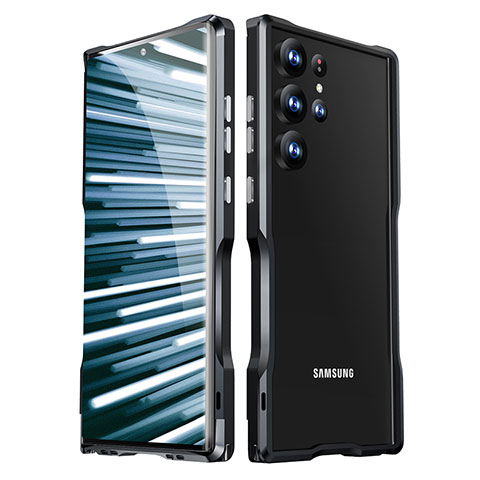 Samsung Galaxy S23 Ultra 5G用ケース 高級感 手触り良い アルミメタル 製の金属製 バンパー カバー LK1 サムスン ブラック