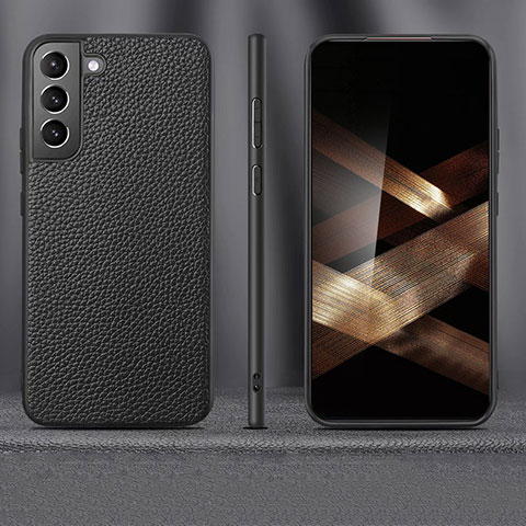 Samsung Galaxy S24 5G用ケース 高級感 手触り良いレザー柄 サムスン ブラック