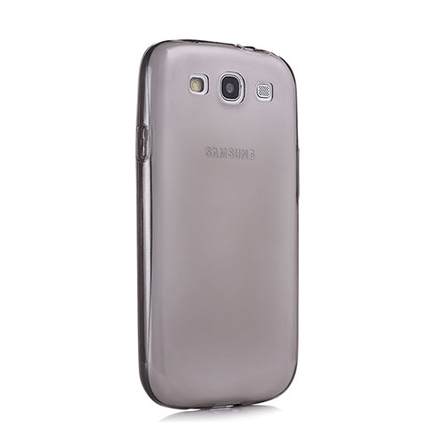 Samsung Galaxy S3 4G i9305用極薄ソフトケース シリコンケース 耐衝撃 全面保護 クリア透明 サムスン グレー