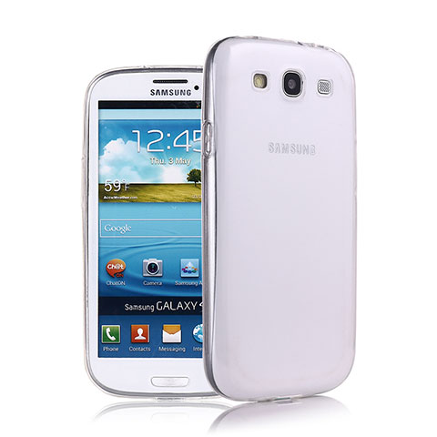 Samsung Galaxy S3 III i9305 Neo用極薄ソフトケース シリコンケース 耐衝撃 全面保護 クリア透明 サムスン ホワイト