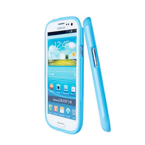 Samsung Galaxy S3 III LTE 4G用シリコンケース ソフトタッチラバー サムスン ネイビー