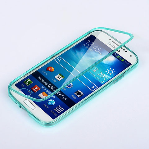 Samsung Galaxy S4 IV Advance i9500用ソフトケース フルカバー クリア透明 サムスン ブルー