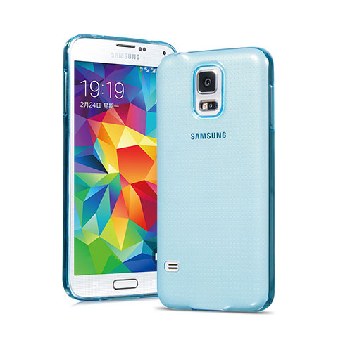 Samsung Galaxy S5 G900F G903F用極薄ソフトケース シリコンケース 耐衝撃 全面保護 クリア透明 サムスン ネイビー