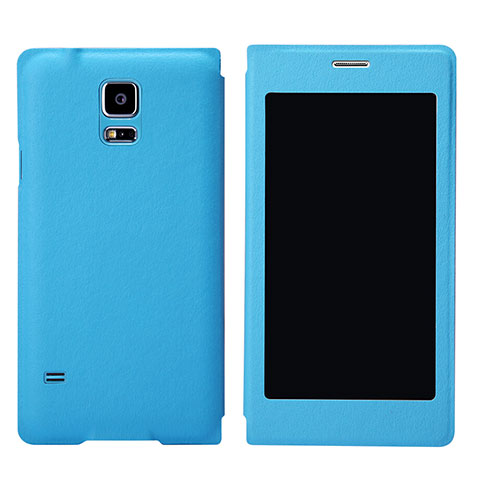 Samsung Galaxy S5 G900F G903F用手帳型 レザーケース スタンド サムスン ブルー