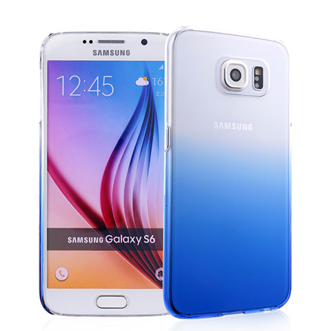 Samsung Galaxy S6 Duos SM-G920F G9200用ハードケース グラデーション 勾配色 クリア透明 サムスン ネイビー