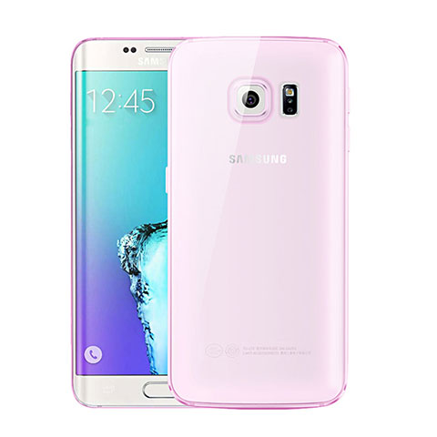 Samsung Galaxy S6 Edge+ Plus SM-G928F用極薄ソフトケース シリコンケース 耐衝撃 全面保護 クリア透明 H01 サムスン ピンク