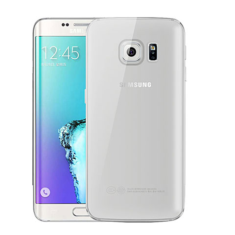 Samsung Galaxy S6 Edge+ Plus SM-G928F用極薄ソフトケース シリコンケース 耐衝撃 全面保護 クリア透明 H01 サムスン グレー