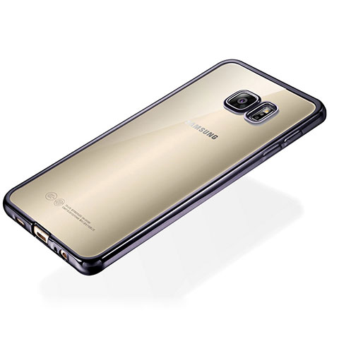 Samsung Galaxy S6 Edge+ Plus SM-G928F用極薄ソフトケース シリコンケース 耐衝撃 全面保護 クリア透明 S01 サムスン ブラック