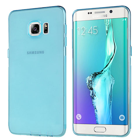 Samsung Galaxy S6 Edge+ Plus SM-G928F用極薄ソフトケース シリコンケース 耐衝撃 全面保護 クリア透明 T04 サムスン ネイビー