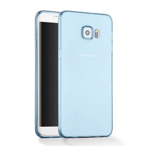 Samsung Galaxy S6 Edge SM-G925用極薄ソフトケース シリコンケース 耐衝撃 全面保護 クリア透明 サムスン ネイビー