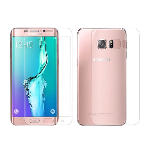 Samsung Galaxy S6 Edge SM-G925用高光沢 液晶保護フィルム 背面保護フィルム同梱 サムスン クリア