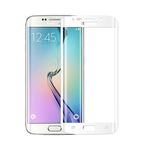 Samsung Galaxy S6 Edge SM-G925用強化ガラス フル液晶保護フィルム サムスン ホワイト