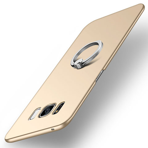 Samsung Galaxy S7 Edge G935F用ハードケース プラスチック 質感もマット アンド指輪 A01 サムスン ゴールド