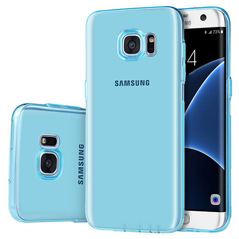 Samsung Galaxy S7 Edge G935F用極薄ソフトケース シリコンケース 耐衝撃 全面保護 クリア透明 H01 サムスン ネイビー
