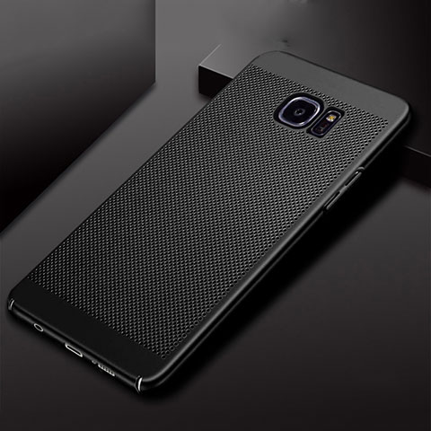 Samsung Galaxy S7 Edge G935F用ハードケース プラスチック メッシュ デザイン カバー サムスン ブラック