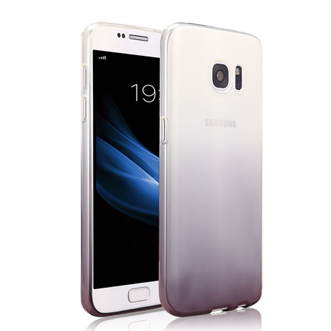 Samsung Galaxy S7 G930F G930FD用極薄ソフトケース グラデーション 勾配色 クリア透明 サムスン グレー