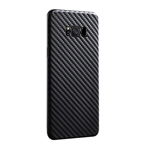 Samsung Galaxy S8用シリコンケース ソフトタッチラバー ツイル サムスン ブラック