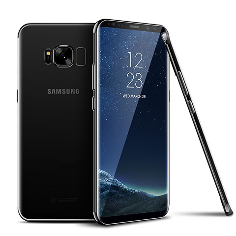 Samsung Galaxy S8用極薄ソフトケース シリコンケース 耐衝撃 全面保護 クリア透明 T09 サムスン ブラック