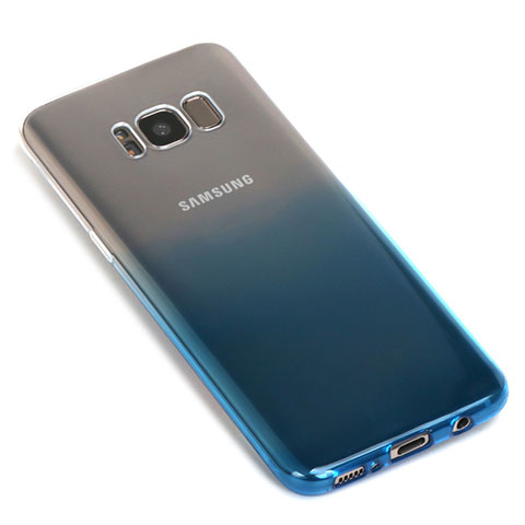 Samsung Galaxy S8用極薄ソフトケース グラデーション 勾配色 クリア透明 サムスン ネイビー
