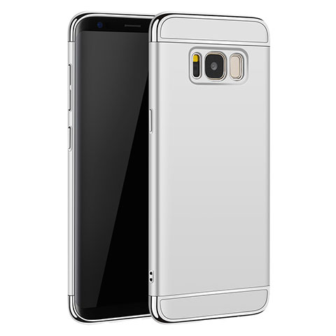 Samsung Galaxy S8用ケース 高級感 手触り良い メタル兼プラスチック バンパー サムスン シルバー