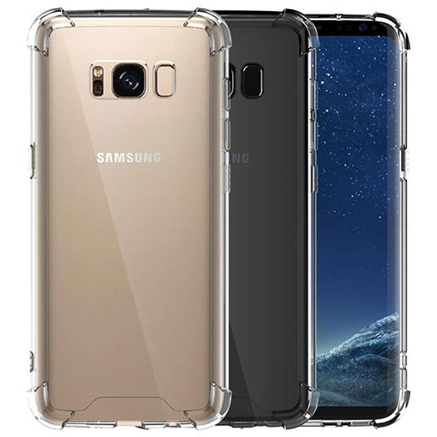 Samsung Galaxy S8用極薄ソフトケース シリコンケース 耐衝撃 全面保護 クリア透明 T12 サムスン クリア