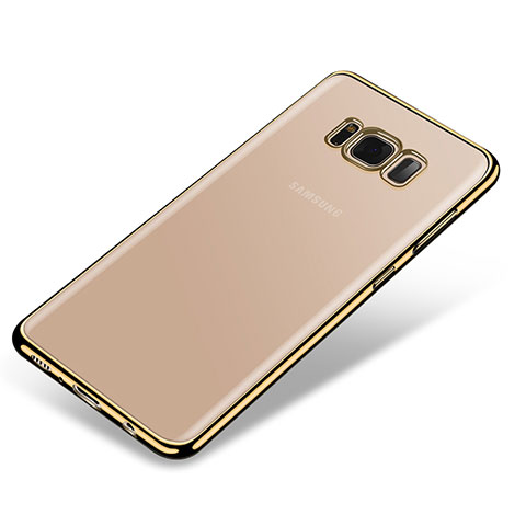 Samsung Galaxy S8 Plus用極薄ソフトケース シリコンケース 耐衝撃 全面保護 クリア透明 H03 サムスン ゴールド
