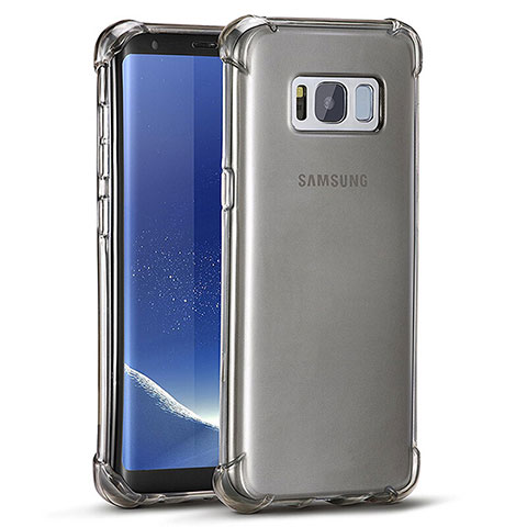 Samsung Galaxy S8 Plus用極薄ソフトケース シリコンケース 耐衝撃 全面保護 クリア透明 T11 サムスン グレー