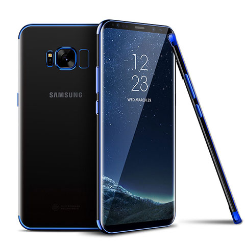 Samsung Galaxy S8 Plus用極薄ソフトケース シリコンケース 耐衝撃 全面保護 クリア透明 H04 サムスン ネイビー