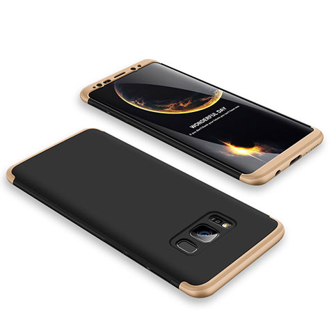 Samsung Galaxy S8 Plus用ハードケース プラスチック 質感もマット 前面と背面 360度 フルカバー M01 サムスン ゴールド・ブラック