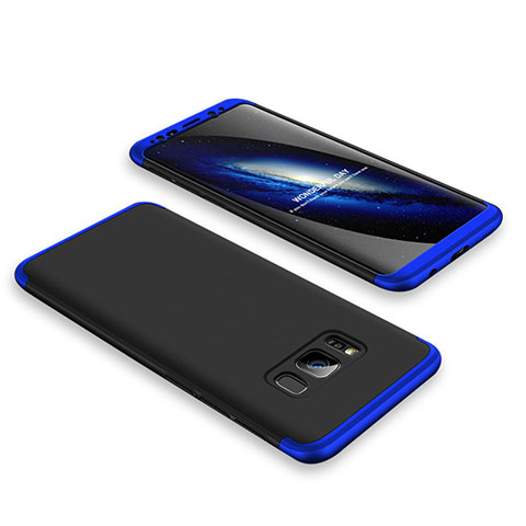 Samsung Galaxy S8 Plus用ハードケース プラスチック 質感もマット 前面と背面 360度 フルカバー M01 サムスン ネイビー・ブラック