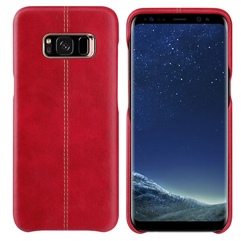 Samsung Galaxy S8 Plus用ケース 高級感 手触り良いレザー柄 L01 サムスン レッド