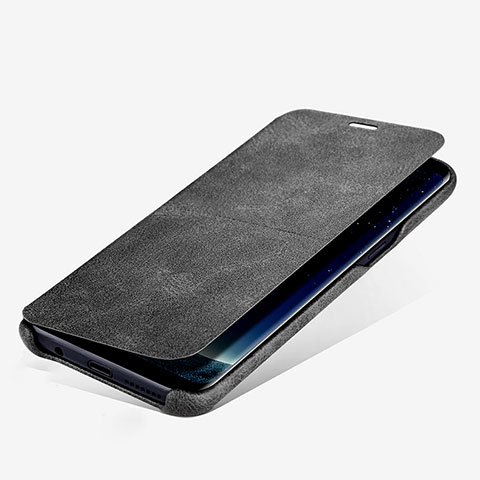 Samsung Galaxy S8 Plus用手帳型 レザーケース スタンド L03 サムスン ブラック
