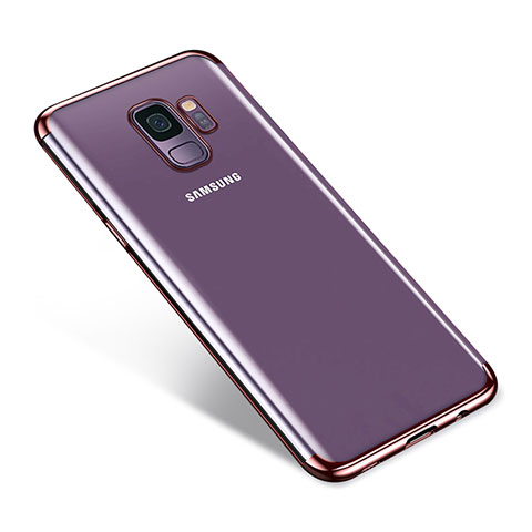 Samsung Galaxy S9用極薄ソフトケース シリコンケース 耐衝撃 全面保護 クリア透明 H03 サムスン ローズゴールド