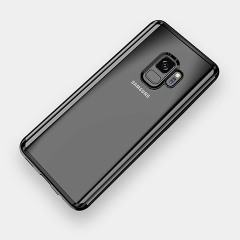 Samsung Galaxy S9用極薄ソフトケース シリコンケース 耐衝撃 全面保護 クリア透明 H04 サムスン ブラック