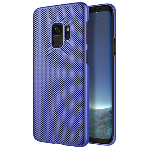 Samsung Galaxy S9用ハードケース プラスチック メッシュ デザイン サムスン ネイビー