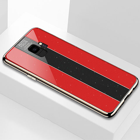 Samsung Galaxy S9用ハイブリットバンパーケース プラスチック 鏡面 カバー M03 サムスン レッド