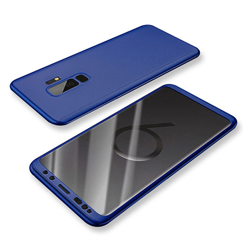 Samsung Galaxy S9 Plus用ハードケース プラスチック 質感もマット 前面と背面 360度 フルカバー サムスン ネイビー