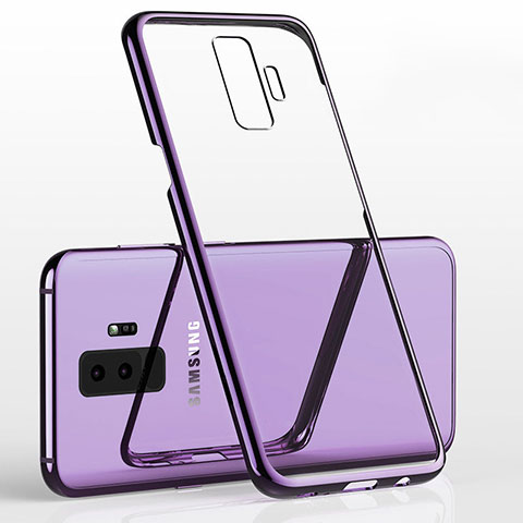 Samsung Galaxy S9 Plus用極薄ソフトケース シリコンケース 耐衝撃 全面保護 クリア透明 H02 サムスン パープル