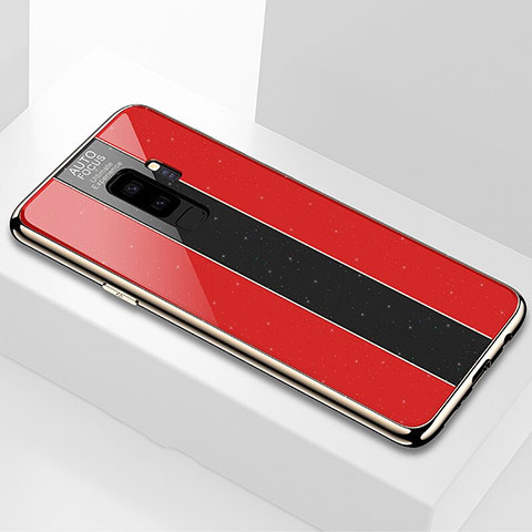 Samsung Galaxy S9 Plus用ハイブリットバンパーケース プラスチック 鏡面 カバー M02 サムスン レッド