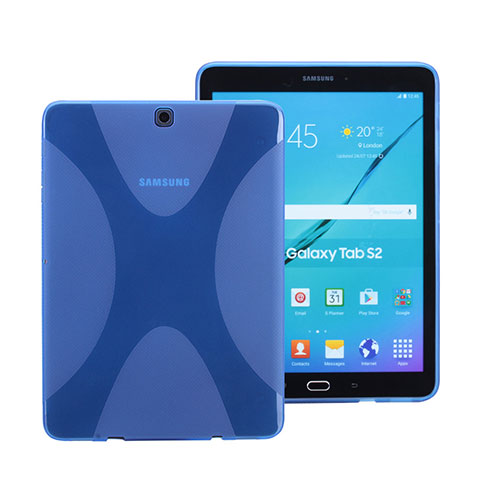 Samsung Galaxy Tab S2 8.0 SM-T710 SM-T715用ソフトケース Xライン クリア透明 サムスン ネイビー