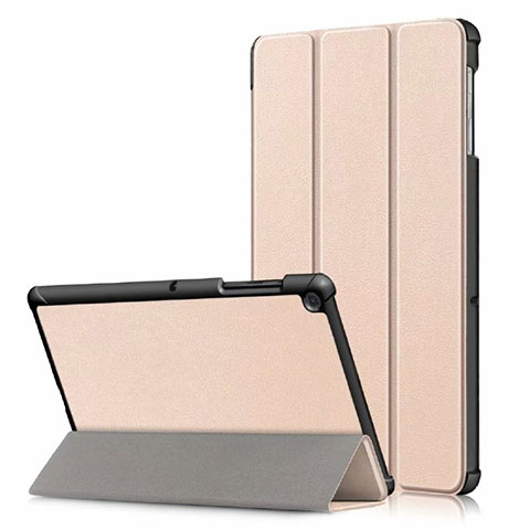 Samsung Galaxy Tab S5e 4G 10.5 SM-T725用手帳型 レザーケース スタンド カバー サムスン ゴールド