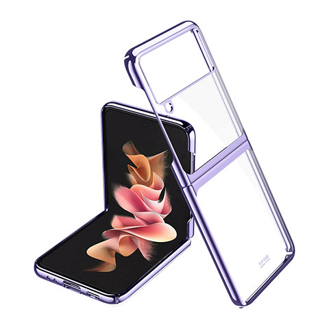 Samsung Galaxy Z Flip3 5G用ハードケース プラスチック 質感もマット カバー P02 サムスン パープル